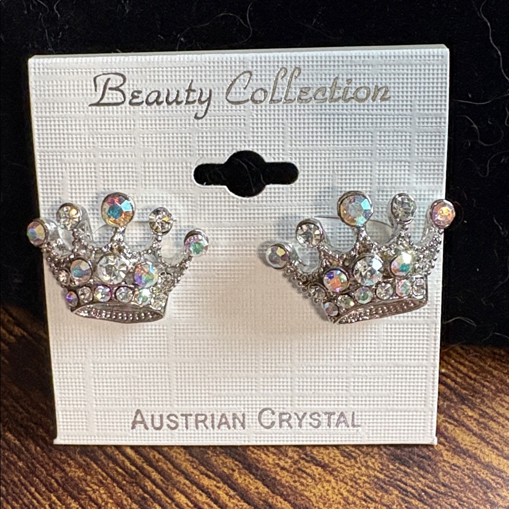 Beautiful Australian Crystal Crown Earrings